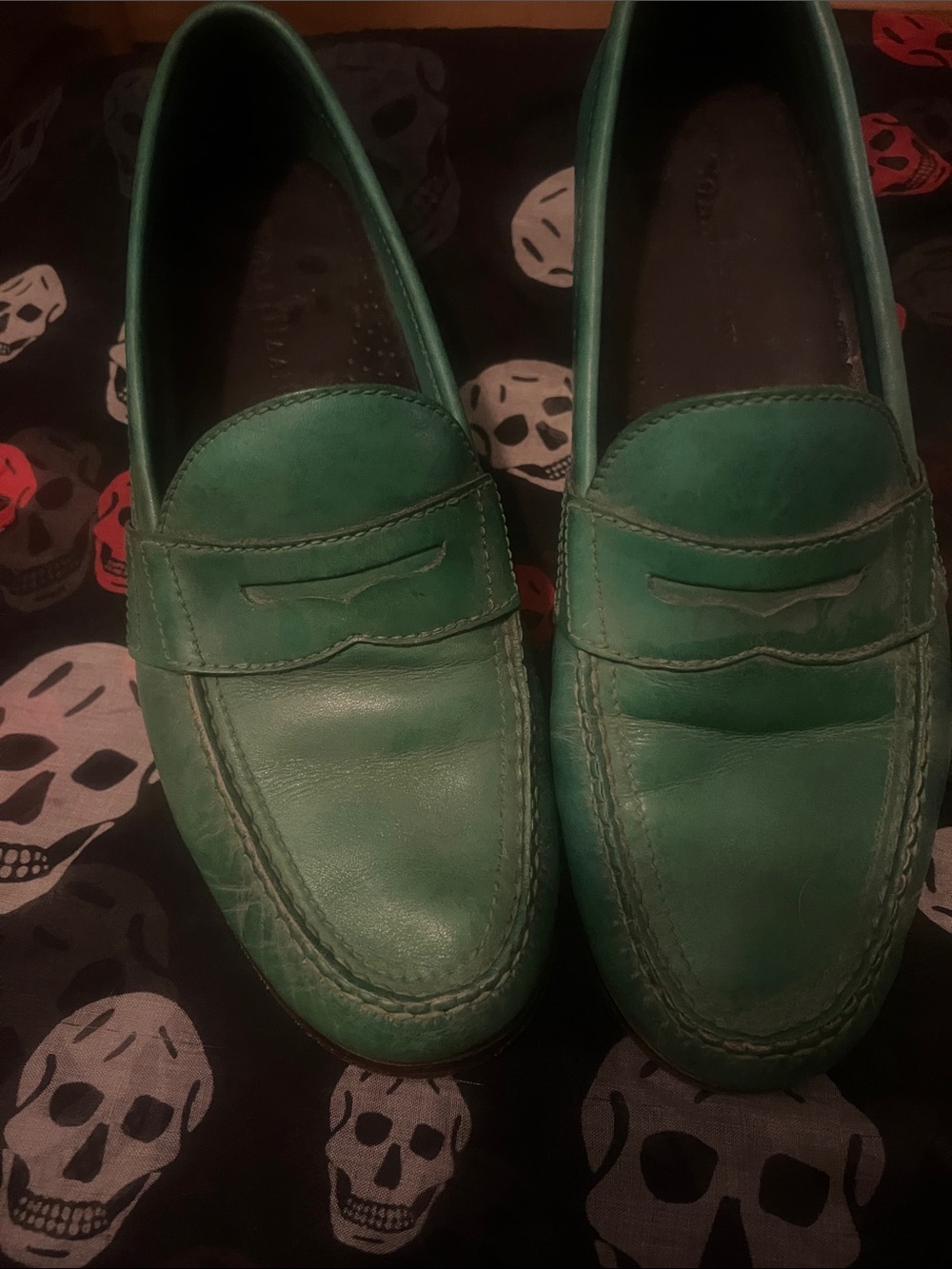 Cole Hagan Green Leather Penny Loafers - Men